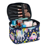 Unicorn Night Festival Pattern Print Travel Makeup Bag