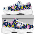 Unicorn Night Festival Pattern Print White Chunky Shoes