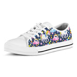 Unicorn Night Festival Pattern Print White Low Top Sneakers