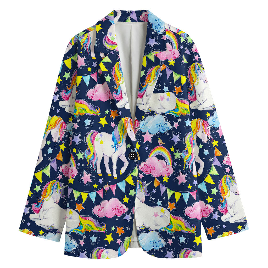 Unicorn Night Festival Pattern Print Women's Blazer