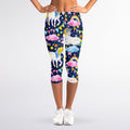 Unicorn Night Festival Pattern Print Women's Capri Leggings
