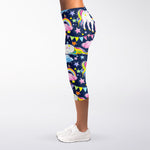 Unicorn Night Festival Pattern Print Women's Capri Leggings