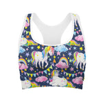 Unicorn Night Festival Pattern Print Women's Sports Bra