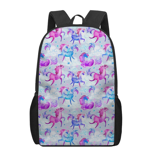 Unicorn Paradise Pattern Print 17 Inch Backpack