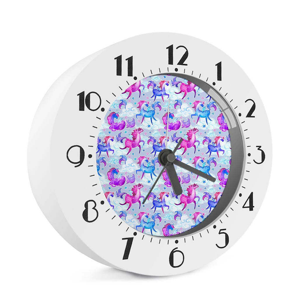 Unicorn Paradise Pattern Print Alarm Clock