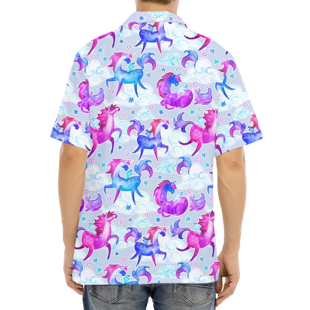 Unicorn Paradise Pattern Print Aloha Shirt