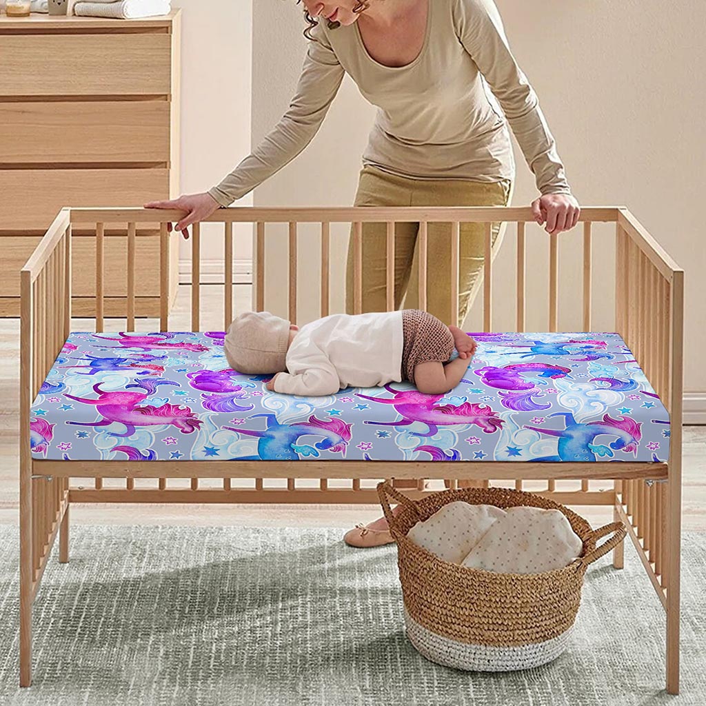 Unicorn Paradise Pattern Print Baby Crib Sheet