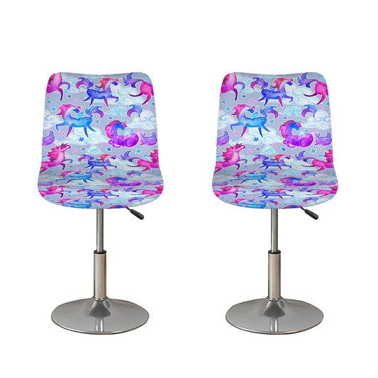 Unicorn Paradise Pattern Print Bar Stool Covers
