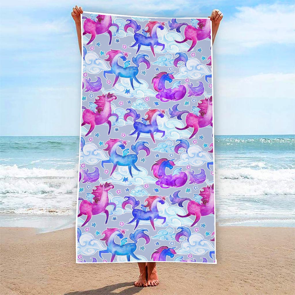 Unicorn Paradise Pattern Print Beach Towel