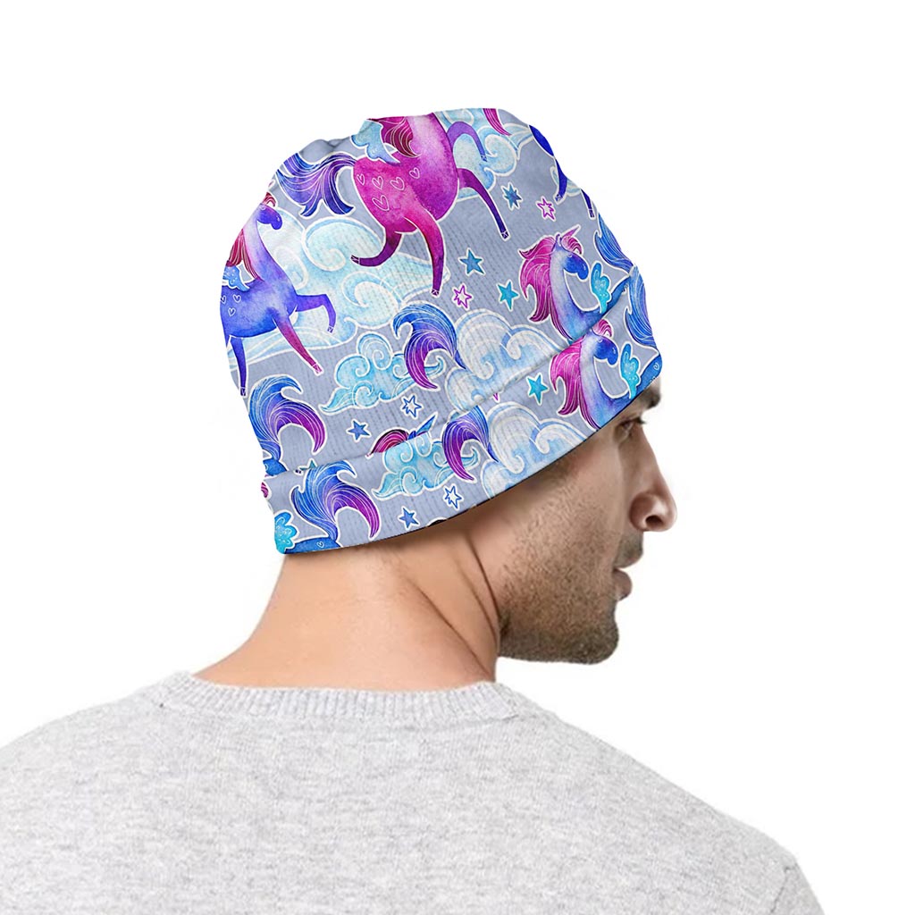 Unicorn Paradise Pattern Print Beanie
