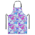 Unicorn Paradise Pattern Print Bib Apron With Pocket