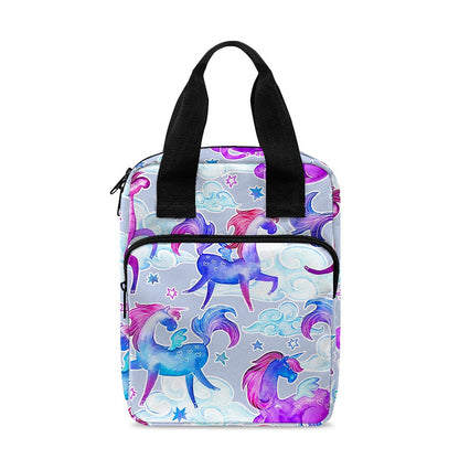 Unicorn Paradise Pattern Print Bible Tote Bag