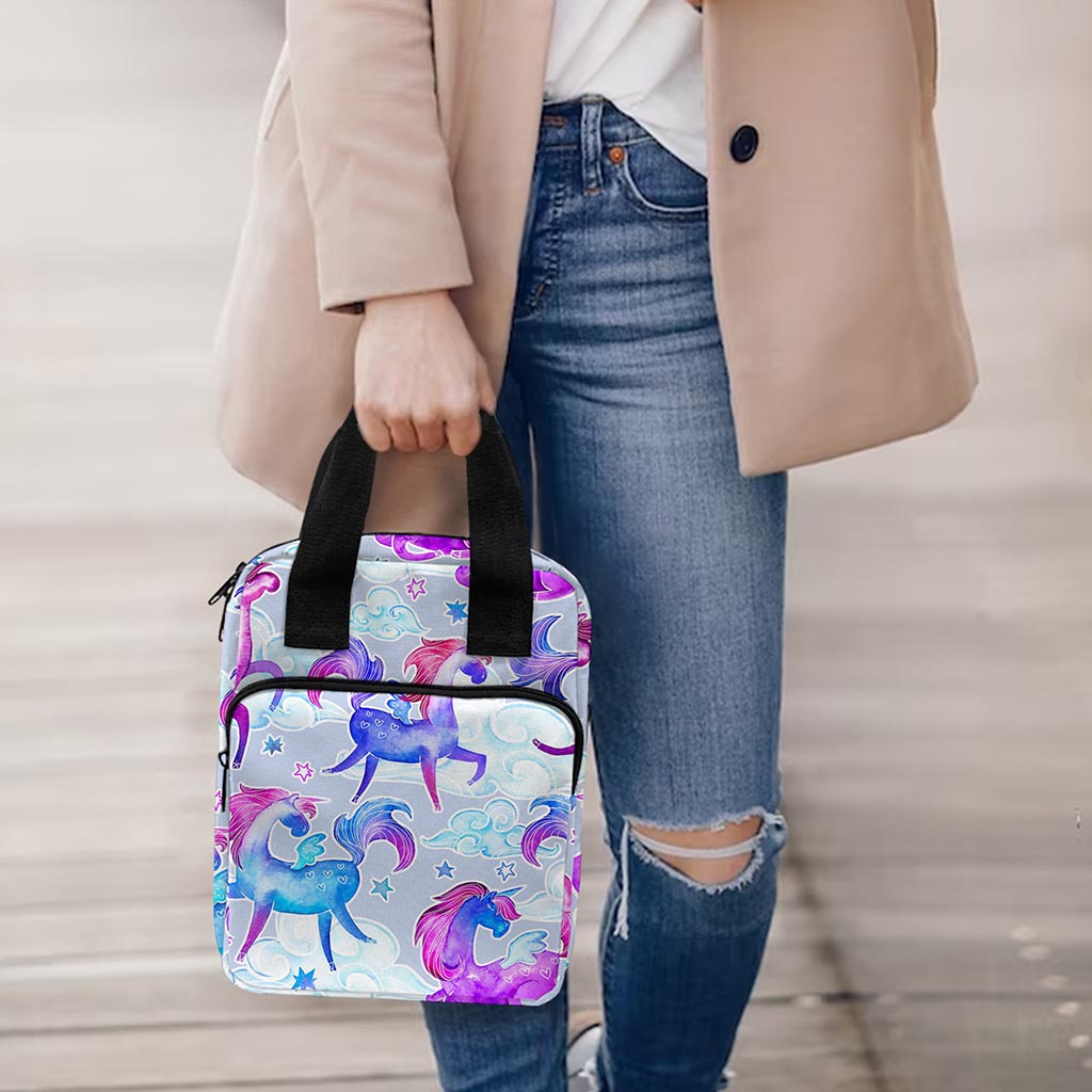 Unicorn Paradise Pattern Print Bible Tote Bag