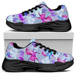 Unicorn Paradise Pattern Print Black Chunky Shoes