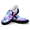 Unicorn Paradise Pattern Print Black Slip On Sneakers