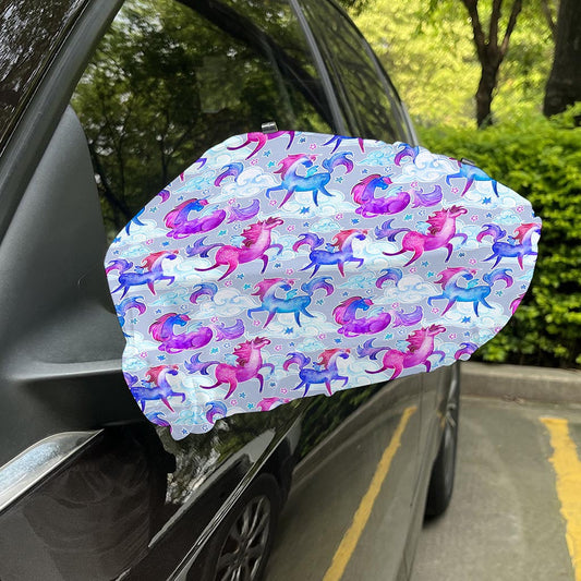 Unicorn Paradise Pattern Print Car Side Mirror Covers