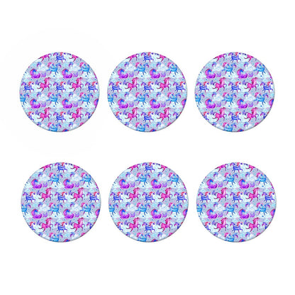 Unicorn Paradise Pattern Print Coaster Set