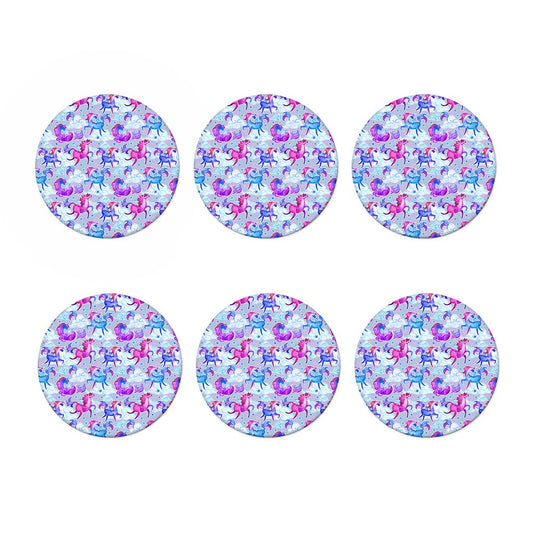 Unicorn Paradise Pattern Print Coaster Set