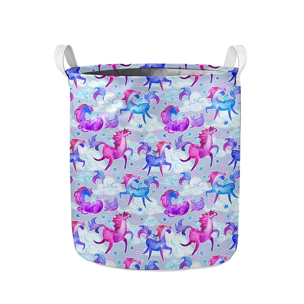 Unicorn Paradise Pattern Print Collapsible Laundry Basket