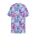 Unicorn Paradise Pattern Print Cotton Hawaiian Shirt