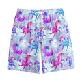 Unicorn Paradise Pattern Print Cotton Shorts