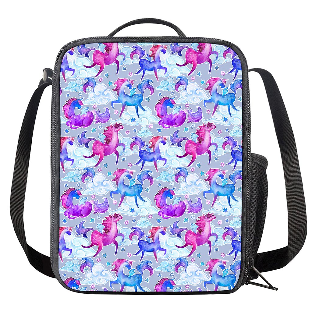 Unicorn Paradise Pattern Print Crossbody Lunch Bag