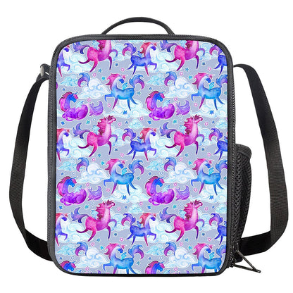 Unicorn Paradise Pattern Print Crossbody Lunch Bag