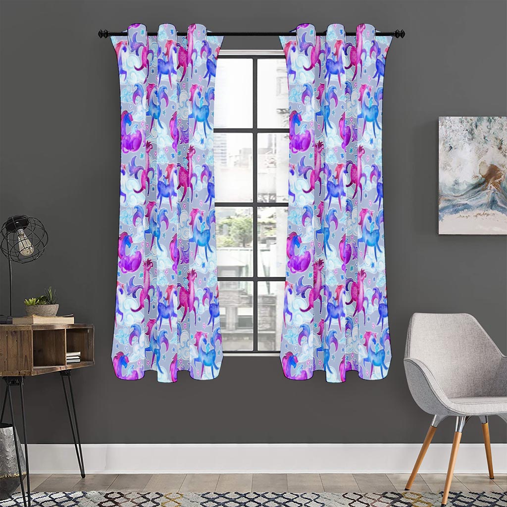 Unicorn Paradise Pattern Print Curtain