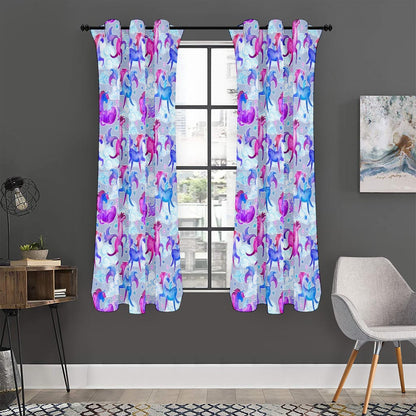 Unicorn Paradise Pattern Print Curtain