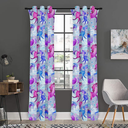 Unicorn Paradise Pattern Print Curtain