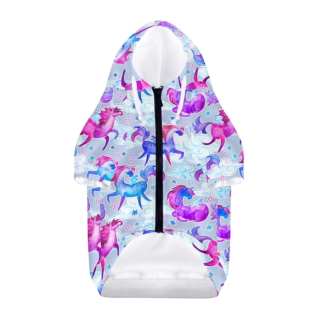 Unicorn Paradise Pattern Print Dog Zip Up Hoodie