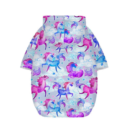 Unicorn Paradise Pattern Print Dog Zip Up Hoodie