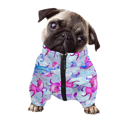 Unicorn Paradise Pattern Print Dog Zip Up Jacket