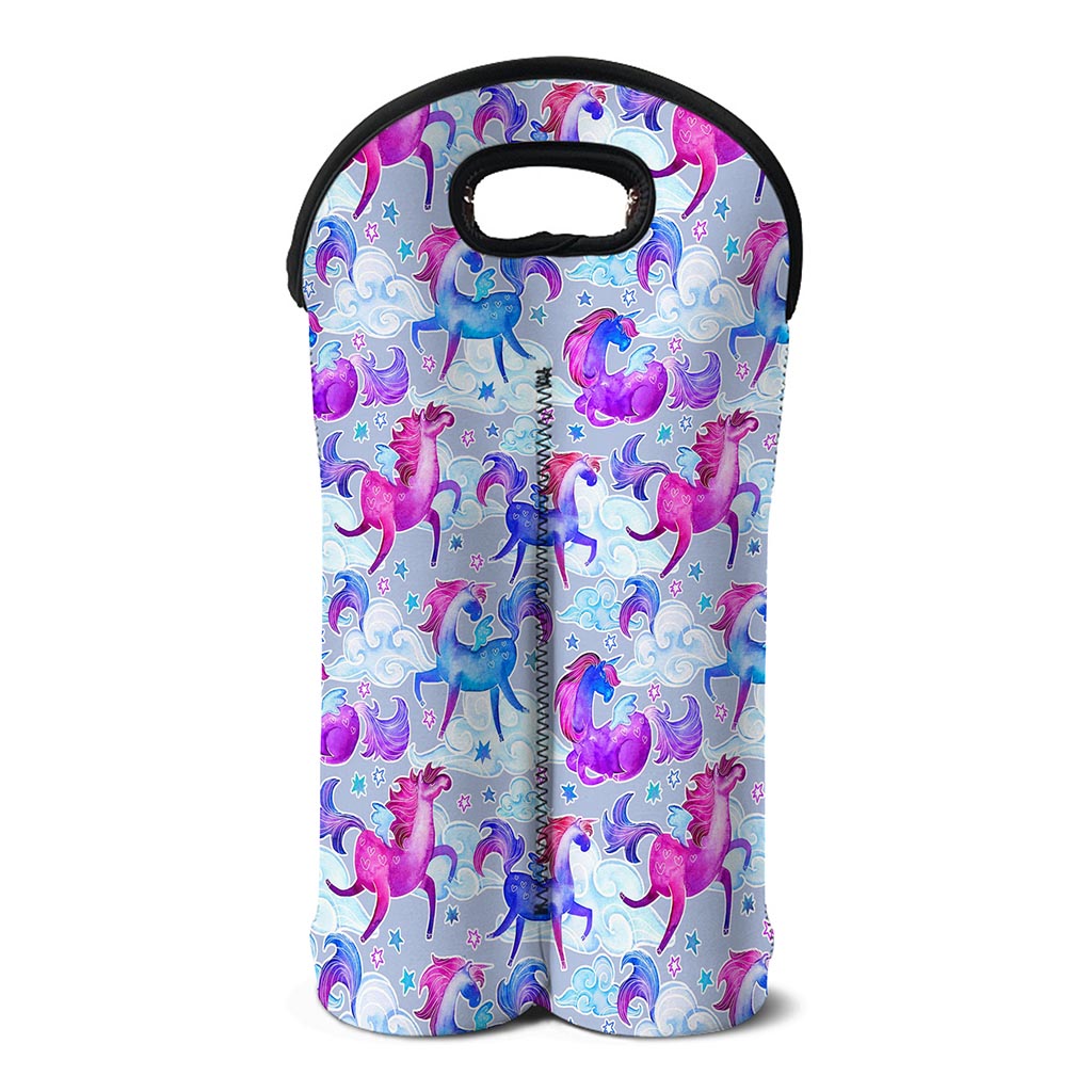 Unicorn Paradise Pattern Print Double Neoprene Wine Tote