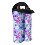 Unicorn Paradise Pattern Print Double Neoprene Wine Tote