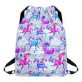 Unicorn Paradise Pattern Print Drawstring Backpack