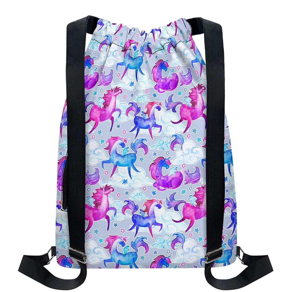 Unicorn Paradise Pattern Print Drawstring Backpack