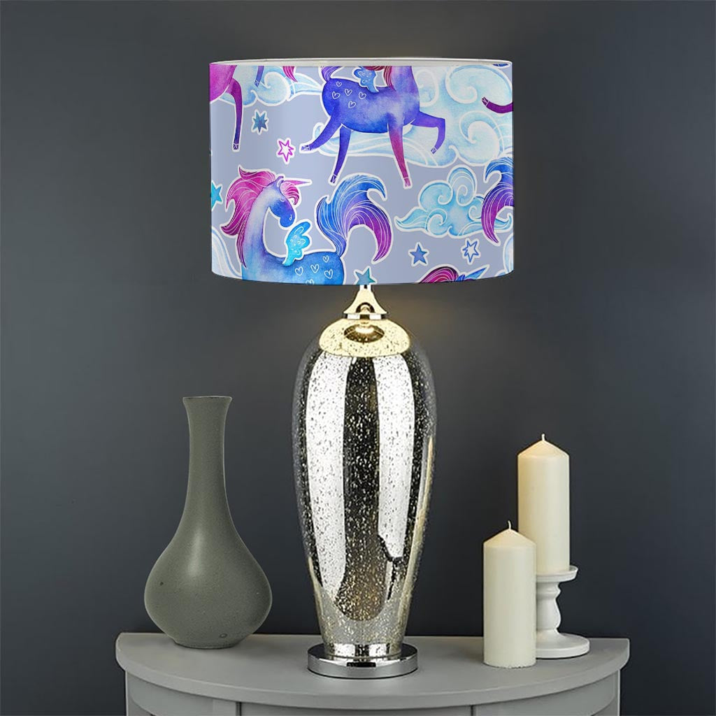 Unicorn Paradise Pattern Print Drum Lamp Shade