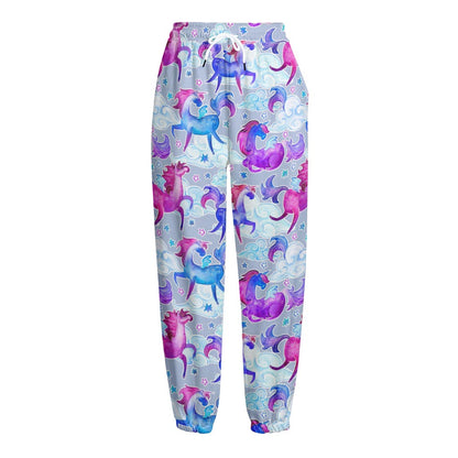 Unicorn Paradise Pattern Print Fleece Lined Knit Pants