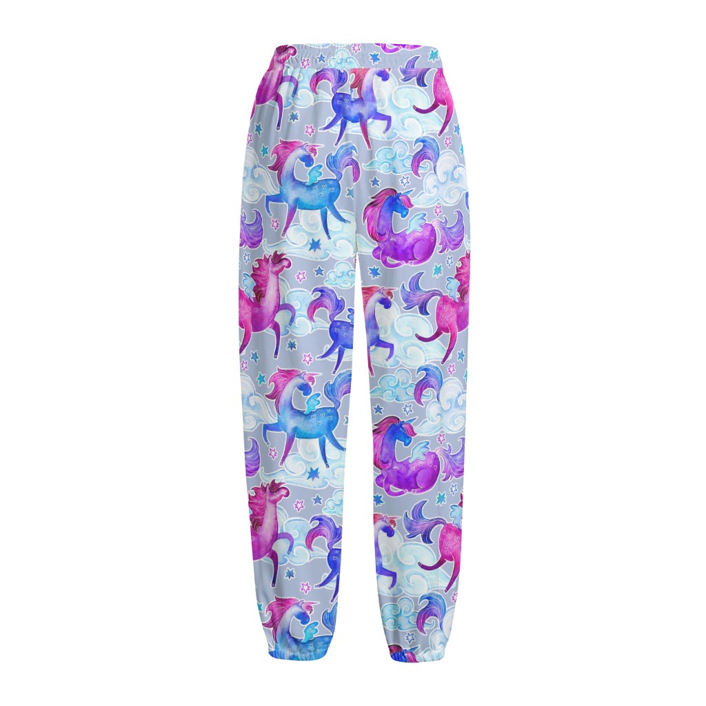 Unicorn Paradise Pattern Print Fleece Lined Knit Pants