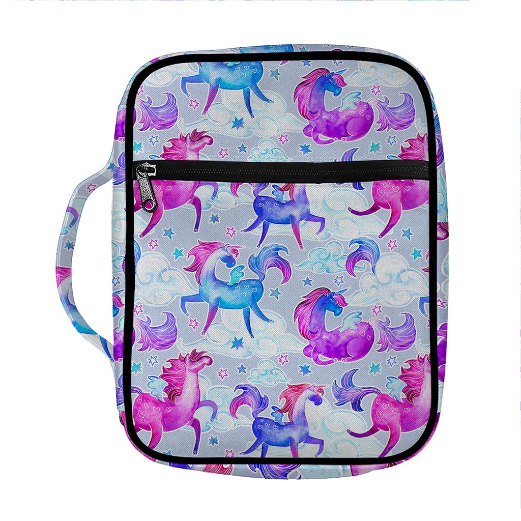 Unicorn Paradise Pattern Print Front Pocket Bible Bag