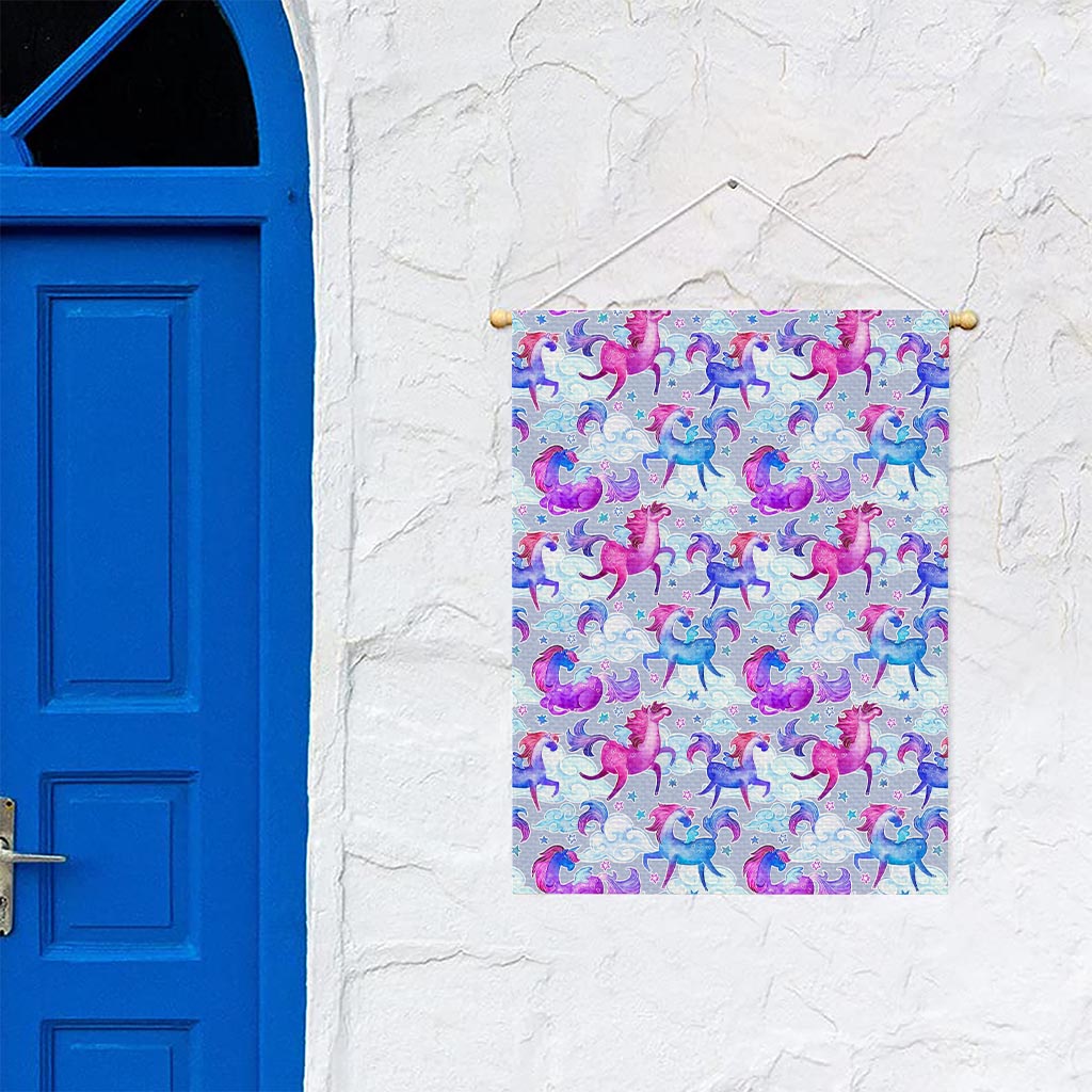 Unicorn Paradise Pattern Print Garden Flag
