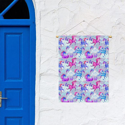 Unicorn Paradise Pattern Print Garden Flag