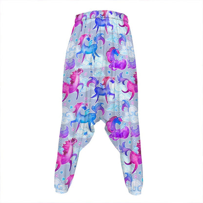 Unicorn Paradise Pattern Print Hammer Pants