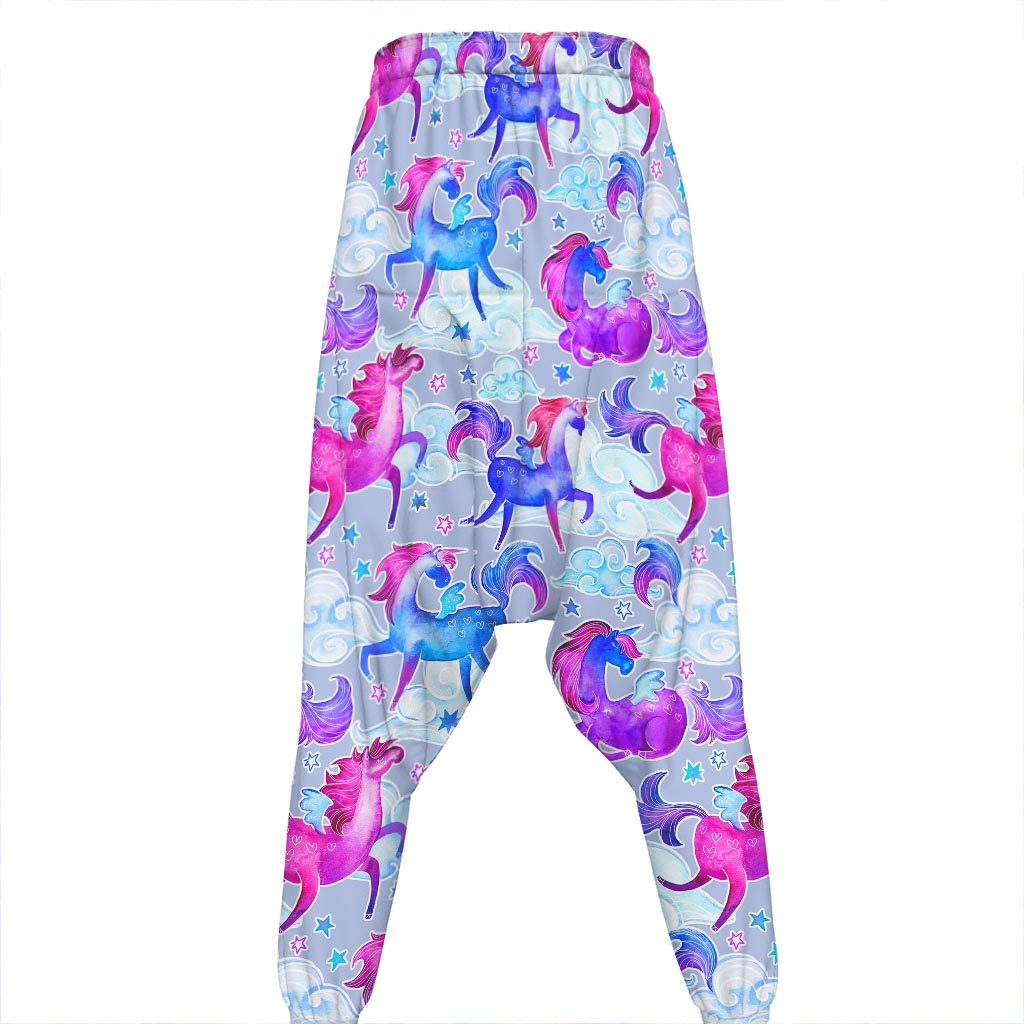 Unicorn Paradise Pattern Print Hammer Pants