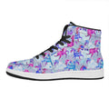 Unicorn Paradise Pattern Print High Top Leather Sneakers