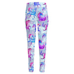 Unicorn Paradise Pattern Print High-Waisted Pocket Leggings