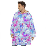 Unicorn Paradise Pattern Print Hoodie Blanket