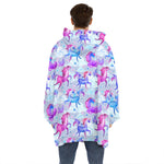 Unicorn Paradise Pattern Print Hoodie Blanket