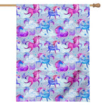 Unicorn Paradise Pattern Print House Flag
